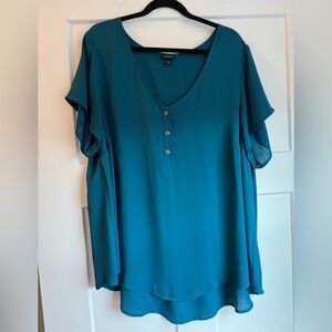 Torrid Teal V-Neck Blouse